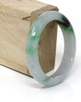 Baikalla Jewelry Jadeite Jade Bangle Bracelet Genuine Burmese Jadeite Jade Ice-Green Lavender Bangle Bracelet ( 56.4 mm )