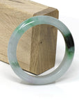Baikalla Jewelry Jadeite Jade Bangle Bracelet Genuine Burmese Jadeite Jade Ice-Green Lavender Bangle Bracelet ( 56.4 mm )