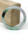 Baikalla Jewelry Jadeite Jade Bangle Bracelet Genuine Burmese Jadeite Jade Ice-Green Lavender Bangle Bracelet ( 56.4 mm )