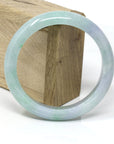 Baikalla Jewelry Jadeite Jade Bangle Bracelet Genuine Burmese Lavender-Green Jadeite Jade Bangle Bracelet ( 61.8 mm )