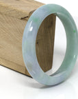 Baikalla Jewelry Jadeite Jade Bangle Bracelet Genuine Burmese Lavender-Green Jadeite Jade Bangle Bracelet ( 61.8 mm )