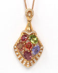 Baikalla Jewelry Gemstone Pendant Necklace 18k Rose Gold Sapphire & Diamond Pendant Necklace
