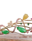 Baikalla Jewelry 18k Gold Jadeite Brooch Baikalla High-End 18K Rose Gold Genuine Imperial Jadeite Jade Pendant & Brooch with Diamonds