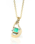 Baikalla Jewelry Gemstone Pendant Necklace 18k Yellow Gold Natural 4.23ct GIA Colombia Emerald Free From Necklace With Diamonds