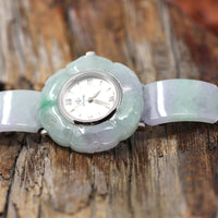 Baikalla Jewelry genuine jadeite carving watch Genuine Burmese Lavender- Green Jadeite Jade Watch (Art & Collectibles)