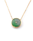 Baikalla Jewelry Gold Jadeite Necklace 18k Rose Gold Jadeite jade Diamond KouKou Pendant Necklace