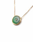 Baikalla Jewelry Gold Jadeite Necklace 18k Rose Gold Jadeite jade Diamond KouKou Pendant Necklace