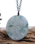 Baikalla Jewelry Jade Carving Necklace Baikalla™ "Soring Dragon" Natural Jadeite Jade Blue Green Pendant Necklace For Men, Collectibles.
