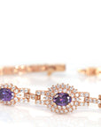 Baikalla Jewelry Gold Jade Bracelet Baikalla 18k Rose Gold Natural Amethyst Bracelet with CZ