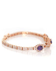Baikalla Jewelry Gold Jade Bracelet Baikalla 18k Rose Gold Natural Amethyst Bracelet with CZ