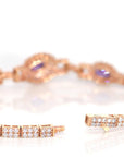 Baikalla Jewelry Gold Jade Bracelet Baikalla 18k Rose Gold Natural Amethyst Bracelet with CZ