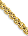 Baikalla Jewelry 14K Yellow Gold Pendant 14K 3.45mm Semi-Solid Spiga Wheat with Lobster Clasp Gold Chain