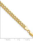 Baikalla Jewelry 14K Yellow Gold Chain 14K Yellow Gold 4.5 mm Semi-Solid Miami Cuban Chain with Lobster Clasp