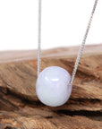 Baikalla Jewelry Jade Pendant Necklace Baikalla™ "Good Luck Button" Necklace Real Lavender Jade Lucky KouKou Pendant Necklace