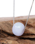 Baikalla Jewelry Jade Pendant Necklace Baikalla™ "Good Luck Button" Necklace Real Lavender Jade Lucky KouKou Pendant Necklace