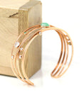 Baikalla Jewelry Gold Jade Bracelet 18k Rose Gold Oval Bracelet Bangle with Jade & Diamonds