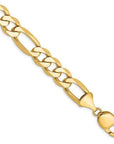 Baikalla Jewelry 14K Yellow Gold Pendant 14K 10 mm Solid Flat Figaro with Lobster Clasp Yellow Gold Bracelet