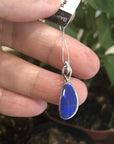 Baikalla Jewelry Gemstone Pendant Necklace Opal Baikalla™ Sterling Silver Freeform Australian Blue Opal Bezel Set Necklace