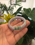 Baikalla Jewelry Jadeite Jade Bangle Bracelet Genuine Burmese Lavender & Green Jadeite Jade Bangle Bracelet ( 53.38 mm )