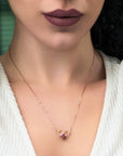 Baikalla Jewelry Gemstone Pendant Necklace Baikalla "6 in 1" 18K Rose Gold Baby Pink Tourmaline & Diamond Love-Lock Pendant Necklace