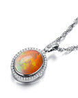 Baikalla Jewelry Opal Jewelry Baikalla™ "Ethiopian Opal" 18k gold Ethiopian Opal Pendant W/Diamonds