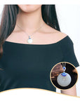 Baikalla Jewelry Silver Jade Necklace Baikalla™ "Circle of Happiness" Genuine White Nephrite Jade Necklace With Silver Accents