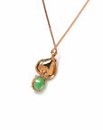 Baikalla Jewelry Gold Jadeite Necklace 18k Rose Gold Jadeite Jade Diamond Pendant Necklace