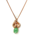 Baikalla Jewelry Gold Jadeite Necklace 18k Rose Gold Jadeite Jade Diamond Pendant Necklace