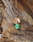 Baikalla Jewelry Gold Jadeite Necklace 18k Rose Gold Jadeite Jade Diamond Pendant Necklace