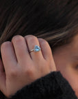 Baikalla Jewelry Gemstone Ring Baikalla™ Sterling Silver Natural Sky Blue Heart Topaz Ring