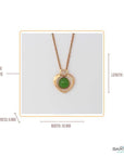 Baikalla Jewelry Gold Jade Necklace Baikalla™ " I♡U " 18K Gold Genuine Nephrite Green Jade Heart Shape Pendant Necklace With Diamonds