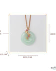 Baikalla Jewelry Gold Jadeite Pendant 18k Rose Gold Genuine Jadeite Constellation Pisces Necklace with Diamonds & Tourmaline