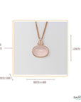 Baikalla Jewelry Silver Gemstone Necklace Rose Gold Plated Sterling Silver Rose Quartz Pendant Necklace With Zircon