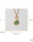 Baikalla Jewelry Gold Jadeite Necklace Baikalla™ "Love Swan" 18k Rose Gold Genuine Burmese Imperial Jadeite Swan Pendant Necklace With AA Ruby & SI Diamonds