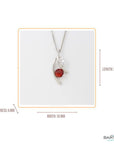 Baikalla Jewelry Sunstone Necklace Sterling Silver Natural Red Oregon Sunstone Necklace With White Sapphire