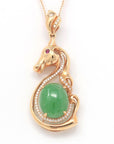 Baikalla Jewelry genuine jadeite pendant Baikalla™ "Stallion" 18k Rose Gold Genuine Burmese Imperial Jadeite Stallion Necklace, real jadeite Jade Horse Pendant Necklace