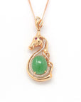 Baikalla Jewelry genuine jadeite pendant Baikalla™ "Stallion" 18k Rose Gold Genuine Burmese Imperial Jadeite Stallion Necklace, real jadeite Jade Horse Pendant Necklace