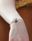 Baikalla Jewelry Gold Jade Bracelet 18k Rose Gold Lucky TongTong Jadeite jade Oval Bracelet Bangle W/ Diamonds