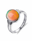 Baikalla Jewelry Gold Opal Ring Baikalla™ "Caroline" 18k gold Genuine Cabochon Ethiopian opal Ring w/ Diamonds