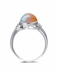 Baikalla Jewelry Gold Opal Ring Baikalla™ "Caroline" 18k gold Genuine Cabochon Ethiopian opal Ring w/ Diamonds