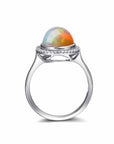 Baikalla Jewelry gold gemstone ring Baikalla™ "Alice" 18k Gold Oval Ethiopian Opal Ring w/Diamonds