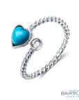 Baikalla Jewelry Silver Turquoise Ring 5 Baikalla™ "Love is Here" Sterling Silver Genuine Persian Blue Arizona Turquoise Love Ring