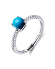 Baikalla Jewelry Silver Turquoise Ring Baikalla™ "Elizabeth" Sterling Silver Genuine Persian Blue Arizona Turquoise Ring