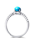 Baikalla Jewelry Silver Turquoise Ring Baikalla™ "Elizabeth" Sterling Silver Genuine Persian Blue Arizona Turquoise Ring