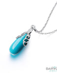 Baikalla Jewelry Gemstone Pendant Necklace Baikalla™ "Sasha" Genuine Turquoise Drop Pendant Necklace with Sterling Silver