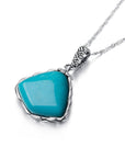 Baikalla Jewelry Turquoise Necklace Baikalla™ "Love Turquoise" Sterling Silver Genuine Persian Blue Arizona Turquoise Pendant Necklace