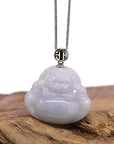 Baikalla Jewelry Jade Buddha Pendant Pendant Only Baikalla™ "Laughing Buddha" Genuine Lavender Jadeite Buddha Pendant Necklace With 14k White Gold Buddha Symbol Bail