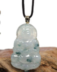 Baikalla Jewelry Jade Guanyin Pendant Necklace Nylon String Necklace Baikalla 14k "Goddess of Compassion" Genuine Burmese Jadeite Jade Guanyin Necklace With Good Luck Design