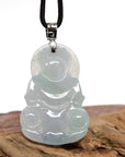 Baikalla Jewelry Jade Guanyin Pendant Necklace Baikalla "Goddess of Compassion" Genuine Burmese Jadeite Jade Guanyin Necklace With Good Luck Design 14K Gold Bail