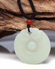 Baikalla Jewelry Jade Pendant Necklace Baikalla™ "Double Lucky Dragon" Genuine HeTian White Nephrite Jade Dragon & Yinyang Pendant Necklace